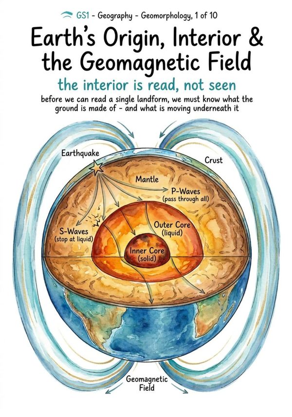 Earth's Origin, Interior and the Geomagnetic Field note cover