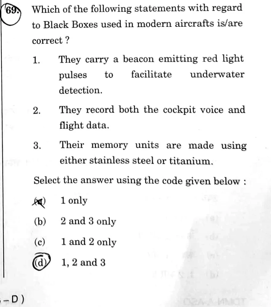 the actual UPSC GS Series D question